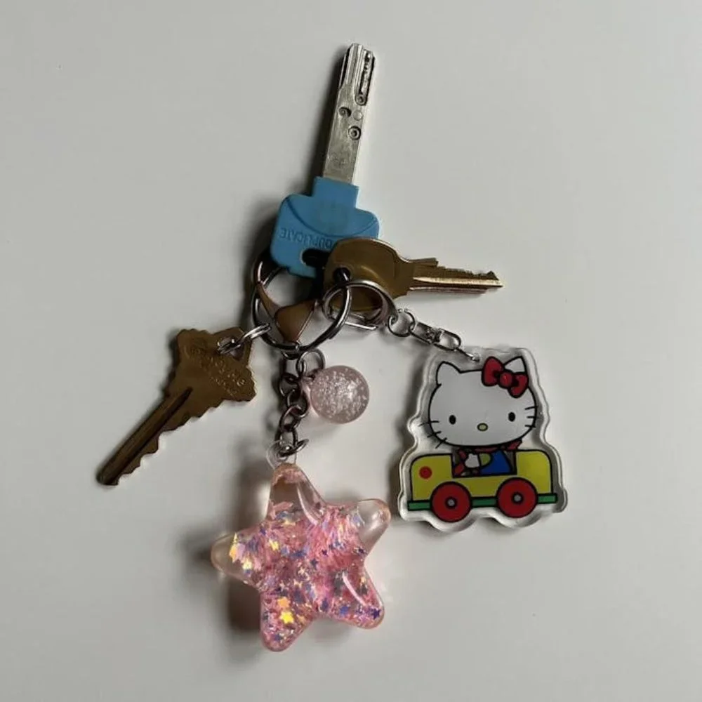 y2k 2000s super cute hello kitty car keychain keyring